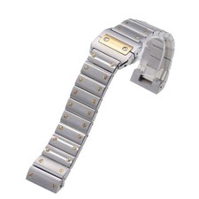 Bracciale bicolore per Cartier Santos XL 100 oro cinturino acciaio 23mm
