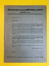 brochure anni '30 OFFICINE MECCANICHE BERCO - bielle pistoni bronzine