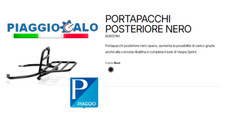 606001M Portapacchi Posteriore Vespa Primavera/Sprint 50 125 150 Nero Originale