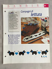 Schema punto croce Bambini Compagni di lettura segnalibro maiali gufin gatto