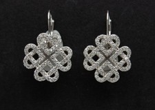 Orecchini - Argento 925 - Nodo Infinito- Buddista – cristalli pavé 