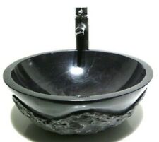 PIETRA MARMO Nero RUSTICO RUVIDO LUSSO ROTONDO lavello lavabo bagno 42cm