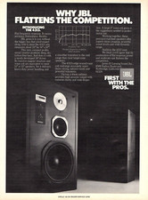 ALTOPARLANTI STEREO JBL 4313 vintage anni 80 rivista stampa annuncio risposta frequenza piatta pinup