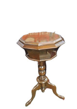 Antico tavolino da cucito in legno di mogano Inglese epoca XIX secolo