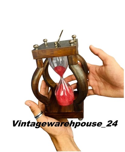 Antique brass hourglass - brass,