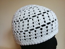 Cappello Cuffia Bianco papalina Uomo Donna cotone kufi islam zuccotto leggero