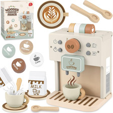 Macchina Caffè Giocattolo, Accessori Cucina Giocattolo Legno per Bambina Bambini