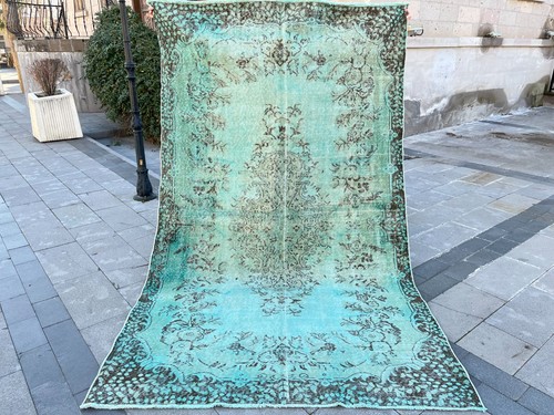 Tappeto vintage turco overdyed