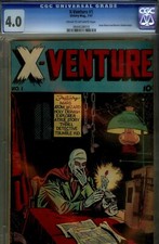 X-VENTURE #1- CGC 4.0- RARO ATOM WIZARD & MYSTERY SHADOW START- 1947
