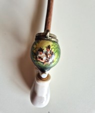 Antica pipa tirolese in porcellana e legno