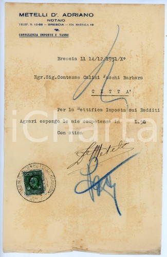 1931 brescia notaio adriano - 1931,