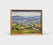 Quadro olio vintage montagna