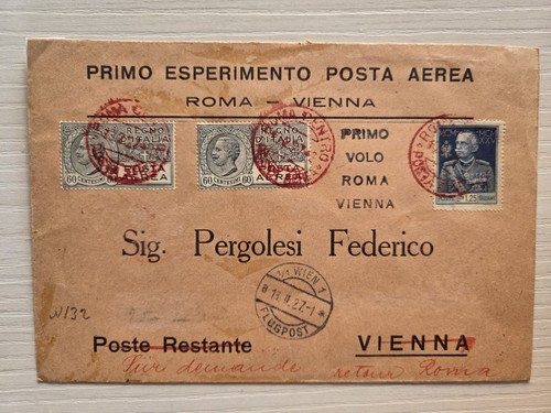 Busta regno primo volo roma - busta,