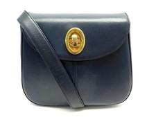 BORSA VINTAGE CHRISTIAN DIOR IN PELLE BLU NAVY PORTA A TRACOLLA BORSA