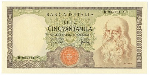 50000 lire banca - lire,