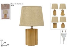 Lampada da Tavolo con Base in Ceramica Tortora 30 cm 4 Modelli
