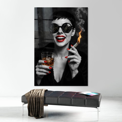 Donna fuma dollari - donna, dollari,