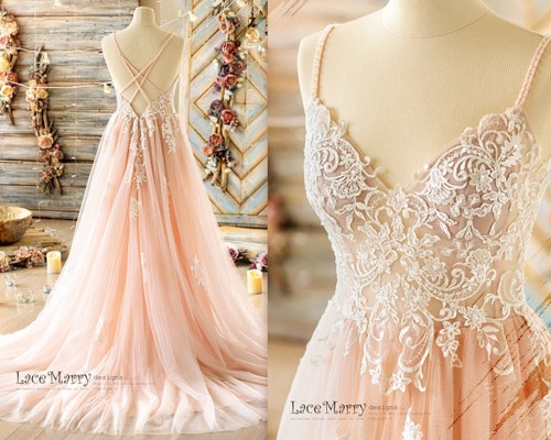 Abito sposa blush perline - da,