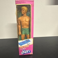 Barbie Sun Gold Malibu Ken bambola #1088 sigillata in scatola originale vintage 1983 Mattel