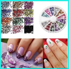 240 BRILLANTINI GLITTER STRASS PER UNGHIE DA 1mm / 2mm MIX DECORAZIONE NAIL ART
