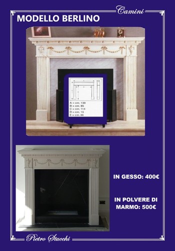 Rivestimento camino gesso - camino, in