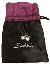 SODINI ORECCHINI A PERNO SFERICO ARGENTATO CON STRASS