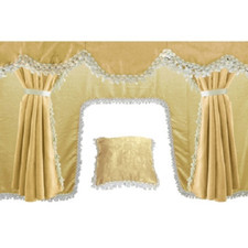 Tende Peluche Beige Con Frange