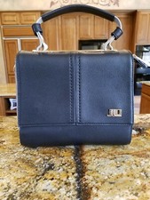 Nuovo senza etichette! BORSA A MANO JENNIFER LOPEZ NERA E GRIGIA CON FERRAMENTA ORO. 