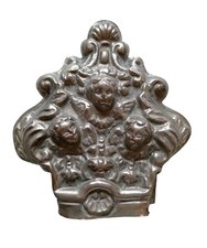 *HH* Antica Scultura Religiosa Sacra Bassorilievo Putti Angeli Ex Voto Croce 