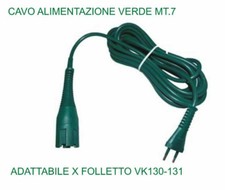 FOLLETTO RICAMBIO ADATTABILE CAVO ALIMENTAZIONE VERDE PER MODELLO VK130-131 MT.7