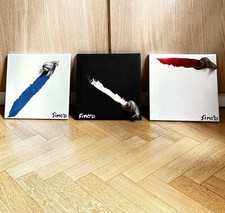 Trilogia quadri “Bave Molecolari” bio-astrattismo acrilico ed elementi in resina