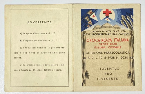 Tessera croce rossa italiana - tessera,