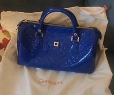 Gherardini Borsa Blu in similpelle Lucida a Mano E Con Tracolla 