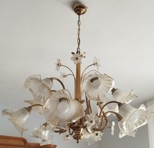Lampadario vintage in ottone e