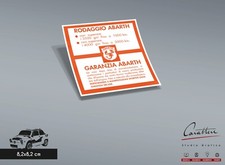 ADESIVO GARANZIA RODAGGIO