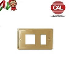PLACCA SCHUKO+1P OTTONE LUCIDO BTICINO serie MAGIC 5008.