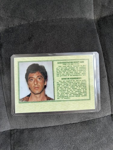 Prop replica green card - replica, card/id/