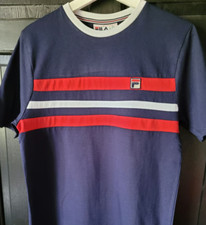 T-shirt casual FILA blu, rossa e bianca a maniche corte, taglia S. Buone condizi