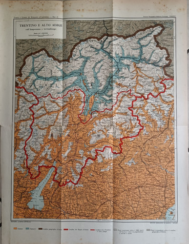 Mappa 1916 trentino alto adige - trentino,