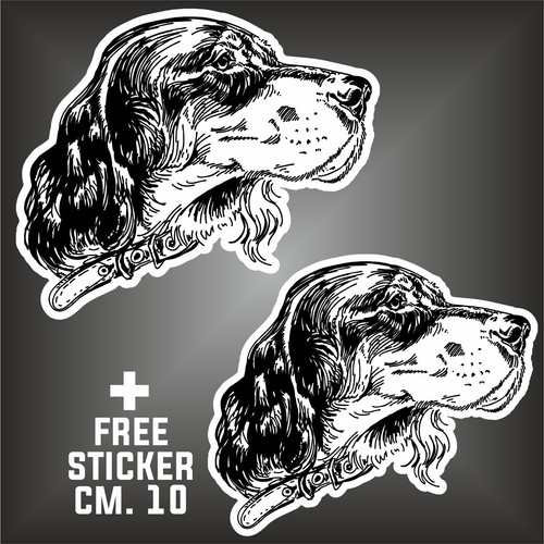 Adesivo english setter dog car - adesivo,
