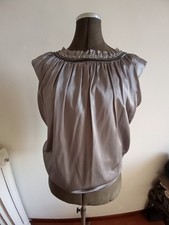 Blumarine top camicetta donna seta grigio nuovo 