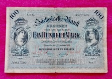 Banconota Germania 100 Mark 1911 - Sachsische Bank Dresda - Circolata - Rara
