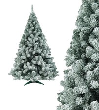 Albero di Natale 150 cm Folto Verde Innevato Artificiale 230 Punte Ø 67 cm Snow