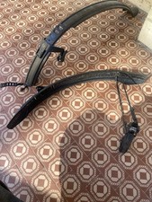 Parafanghi In Plastica Per Bici 28' Nero/Grigio Con Paraspruzzi E Bacchette Bici