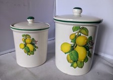 Coppia barattoli ceramica - coppia,