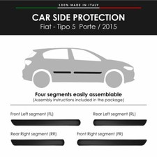 Modanature Laterali Bumper Paracolpi per Fiat Tipo 5 Porte 2015 con Biadesivo 3M