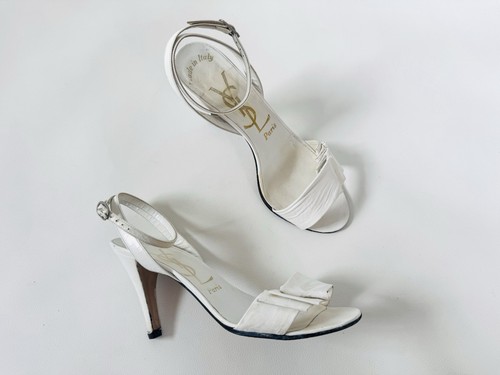 Sandales bride cuir blanc - cuir,