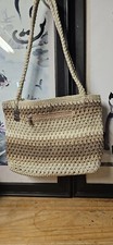 Borsa a tracolla Lina uncinetto macramè intrecciata doppio manico foderata 5 toni