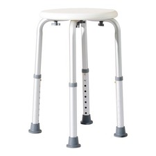 HOMCOM Sedia per Doccia Sgabello Bagno, Rotondo Altezza Regolabile Antiscivolo