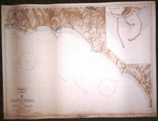 Carta nautica antica PORTO EMPEDOCLE Agrigento Sicilia 1957 Old antique map